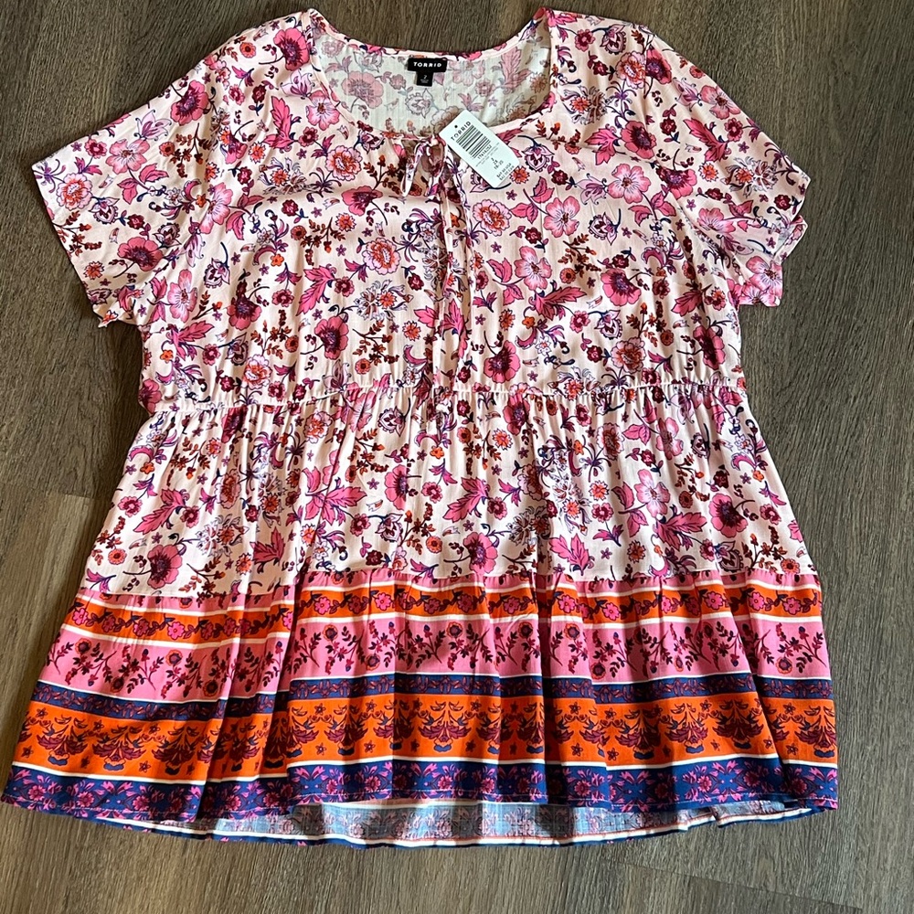 Torrid Floral Babydoll Top